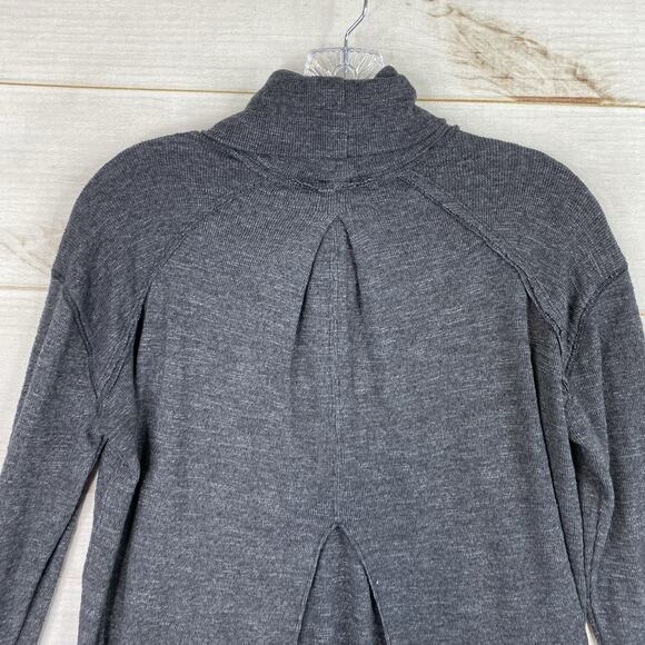 We The Free People Top Womens XS Dark Grey Split Back Turtleneck Knit Sweater - Picture 10 of 10